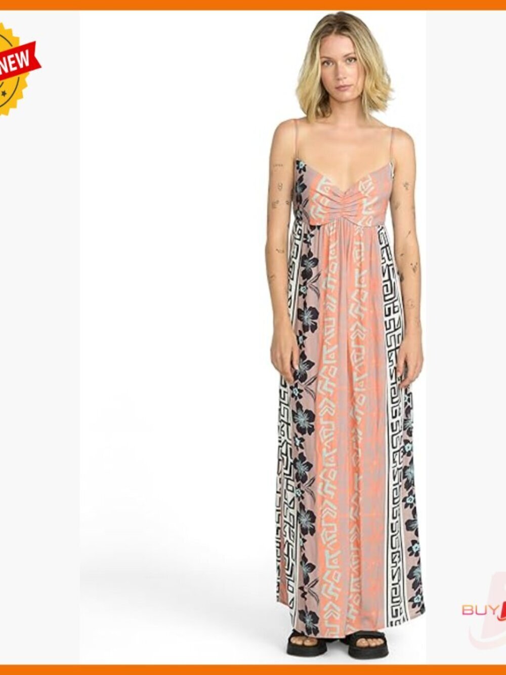 Strappy Back Viscose Gauze Maxi Dress, Adjustable Waist Tie, Summer Casual